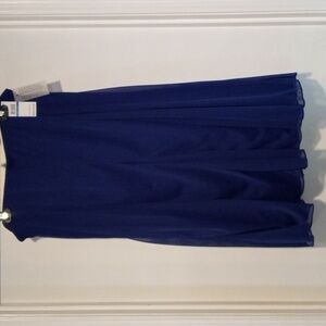 NWT Alex Evenings Blue Gored Two Layer Elegant Skirt